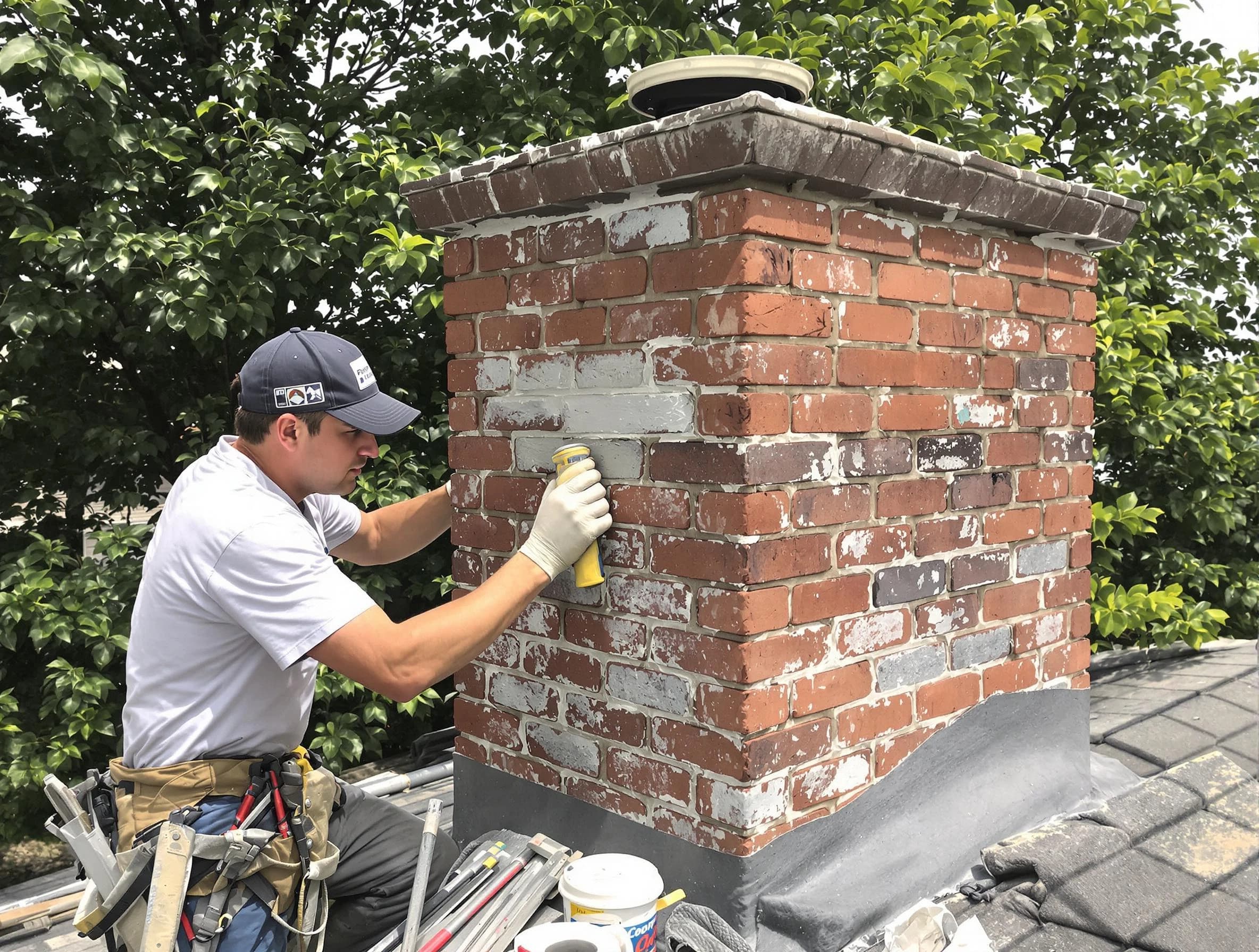 Murfreesboro Chimney Sweep restoring an aging chimney in Murfreesboro, TN