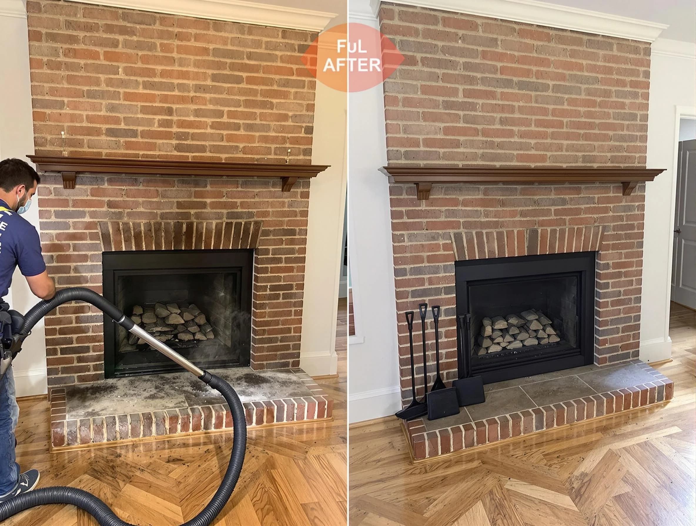 Murfreesboro Chimney Sweep carefully sanitizing a fireplace in Murfreesboro, TN