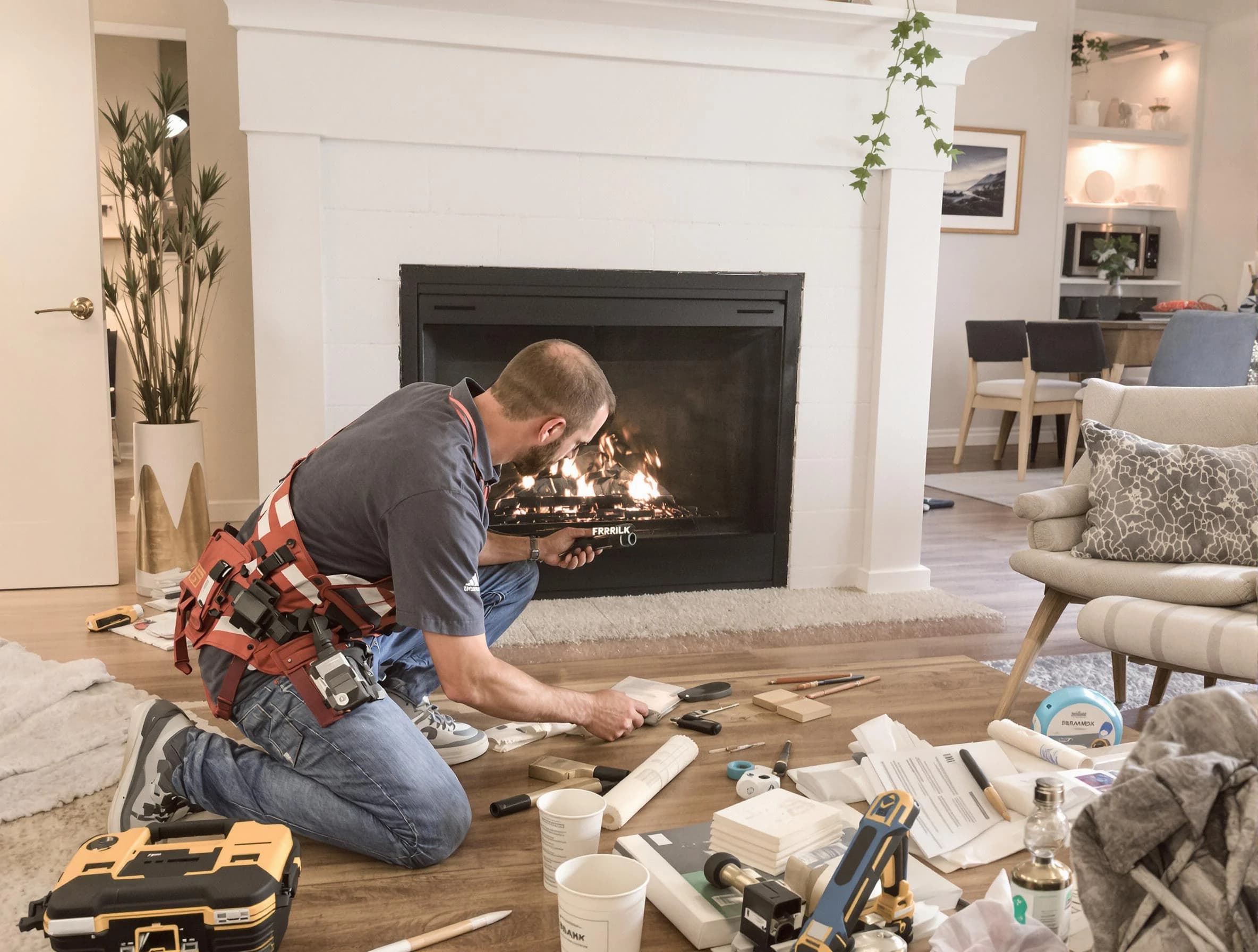 Murfreesboro Chimney Sweep performing fireplace repair in Murfreesboro, TN