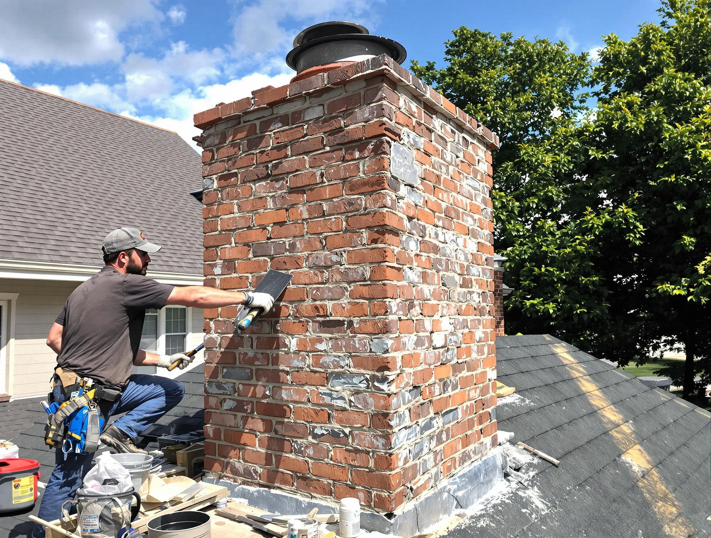 Completed chimney rebuild by Murfreesboro Chimney Sweep in Murfreesboro, TN
