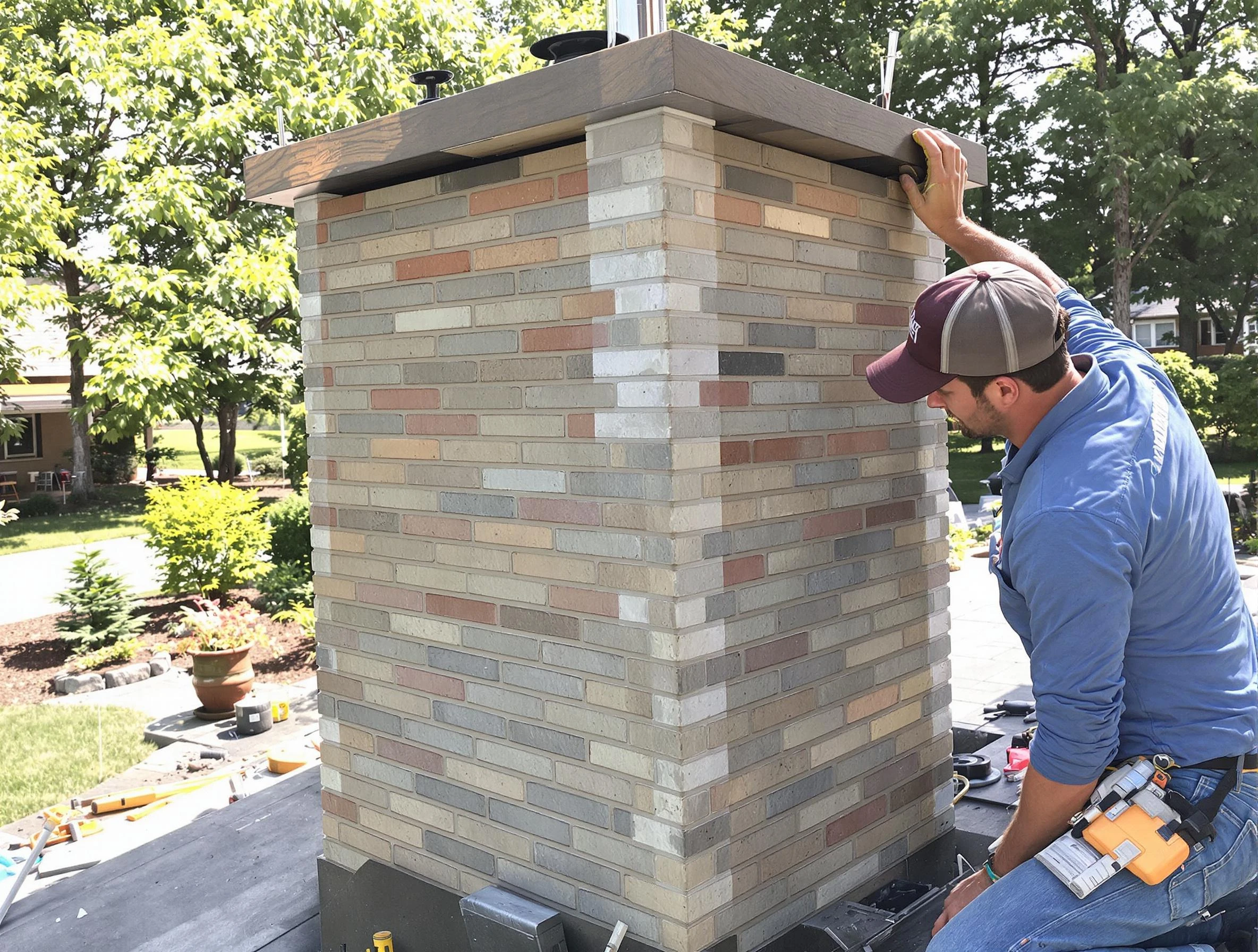 Murfreesboro Chimney Sweep completing a modern chimney remodel in Murfreesboro, TN