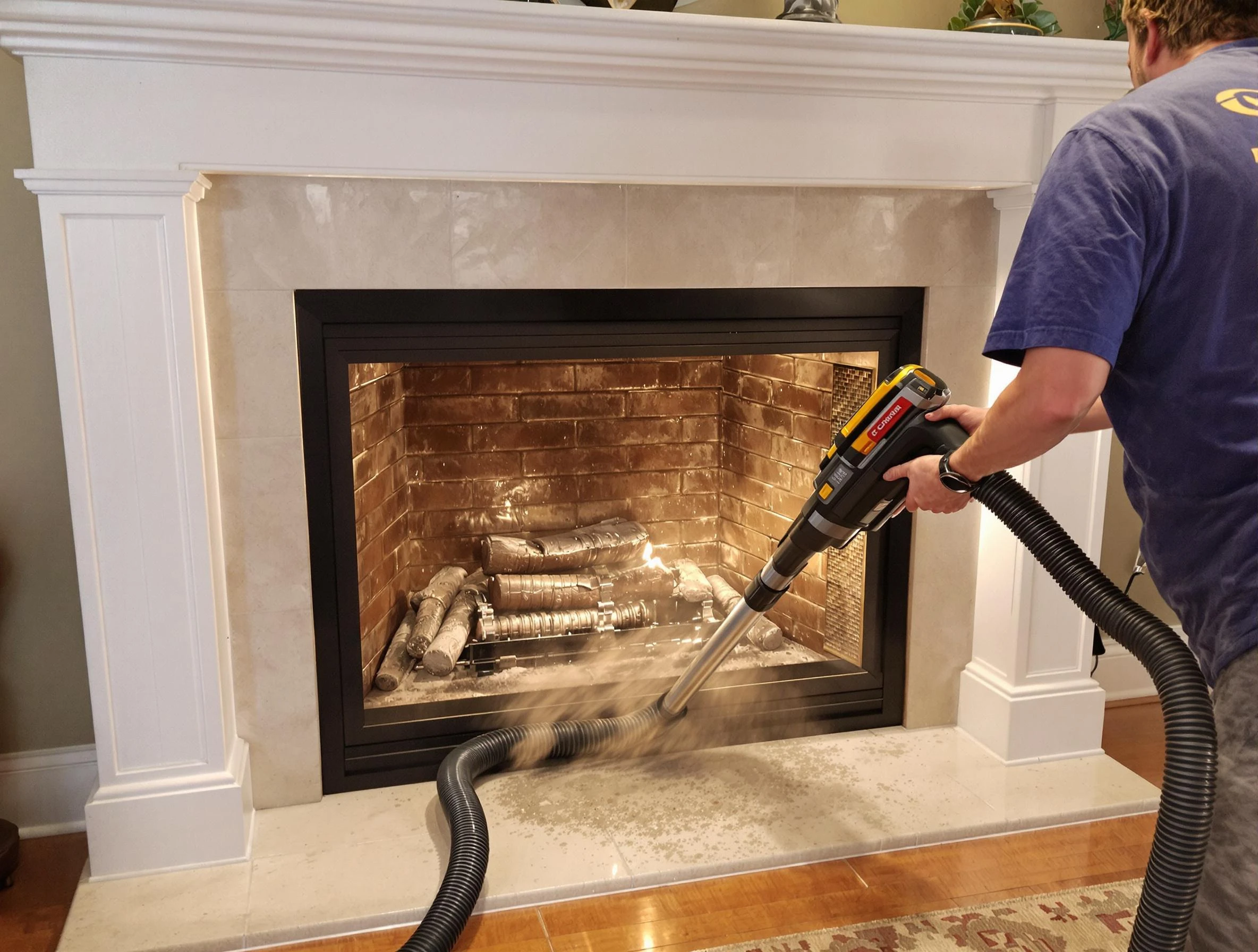 Fireplace cleaning performed by Murfreesboro Chimney Sweep in Murfreesboro, TN