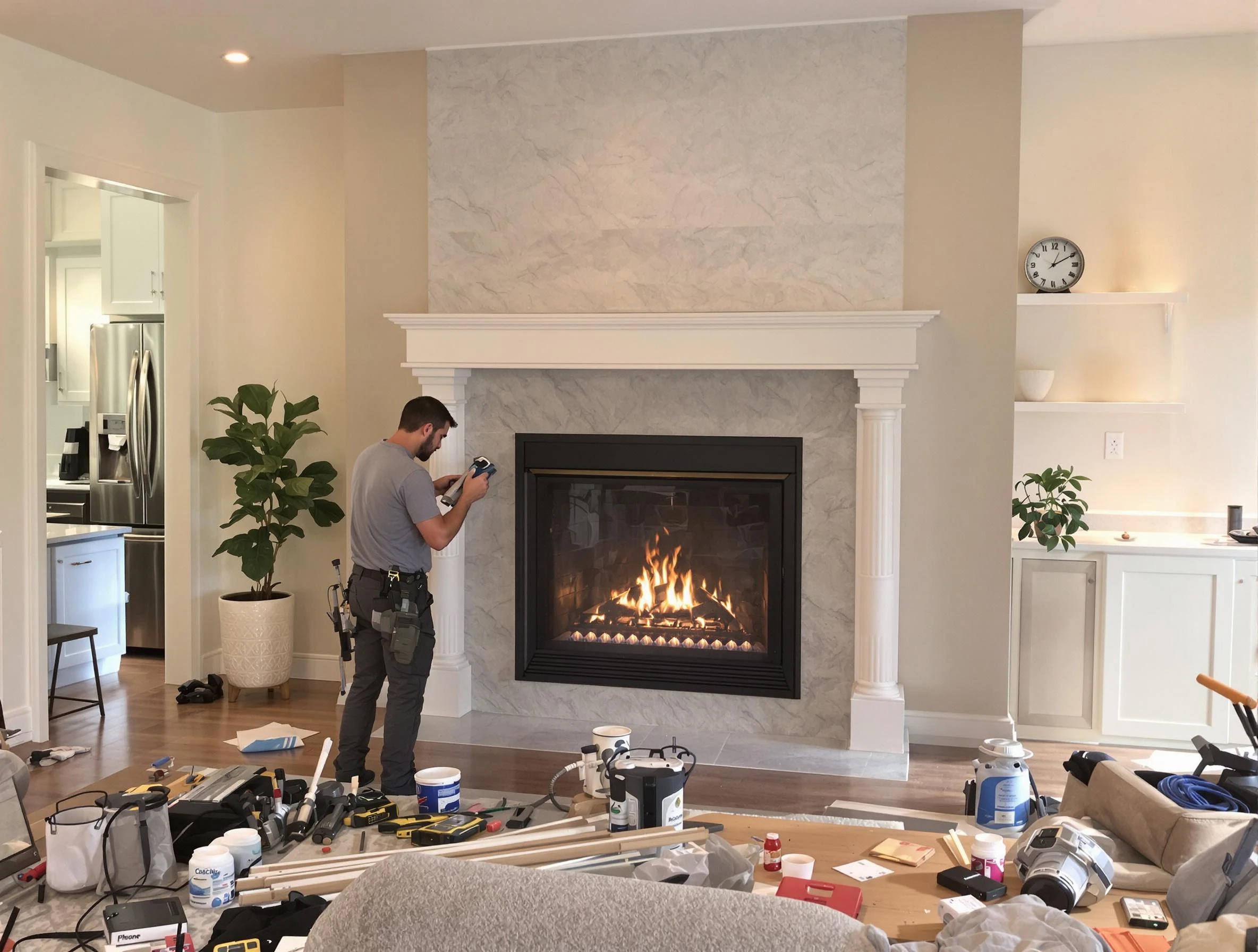 Newly installed fireplace by Murfreesboro Chimney Sweep in Murfreesboro, TN