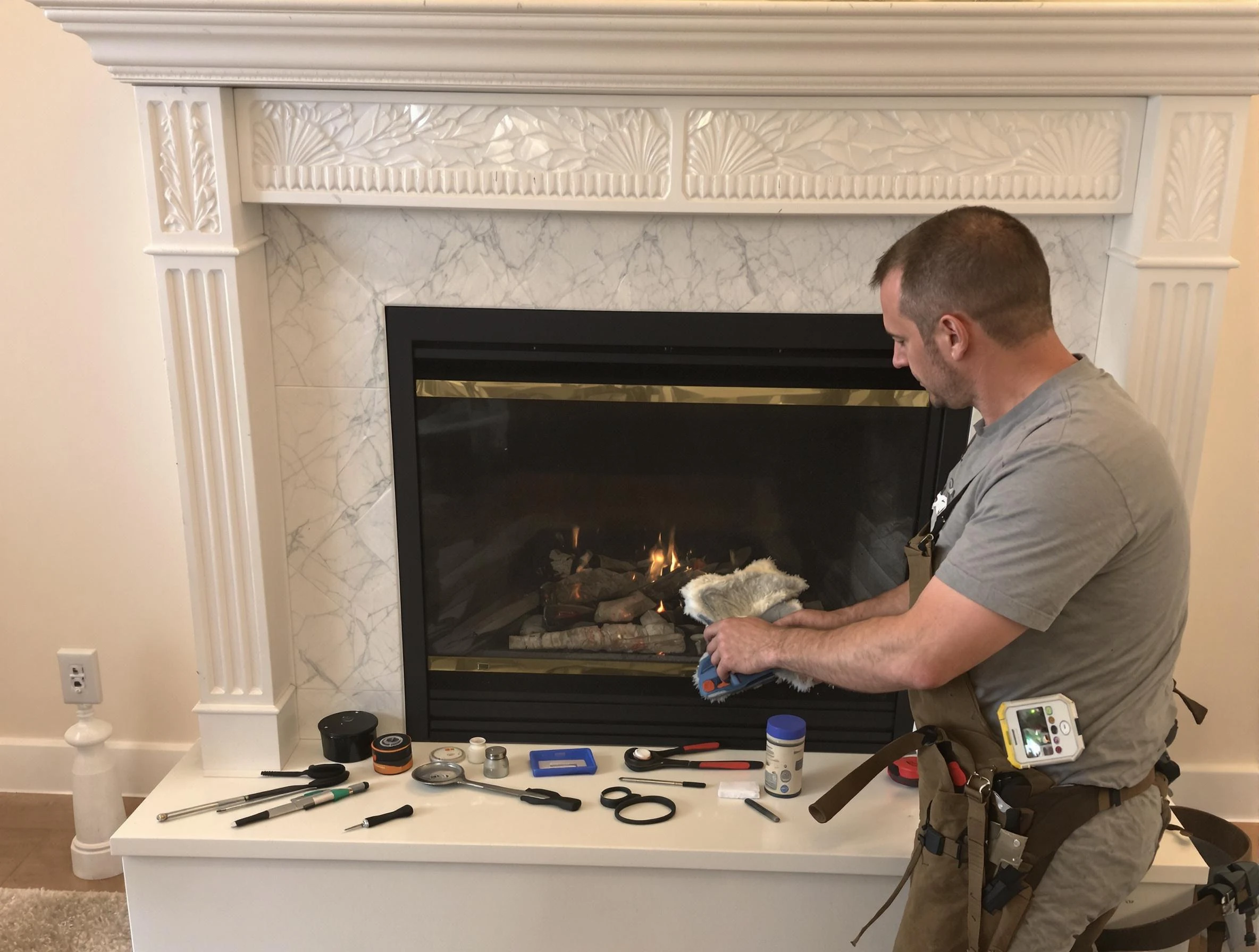 Murfreesboro Chimney Sweep performing fireplace maintenance in Murfreesboro, TN