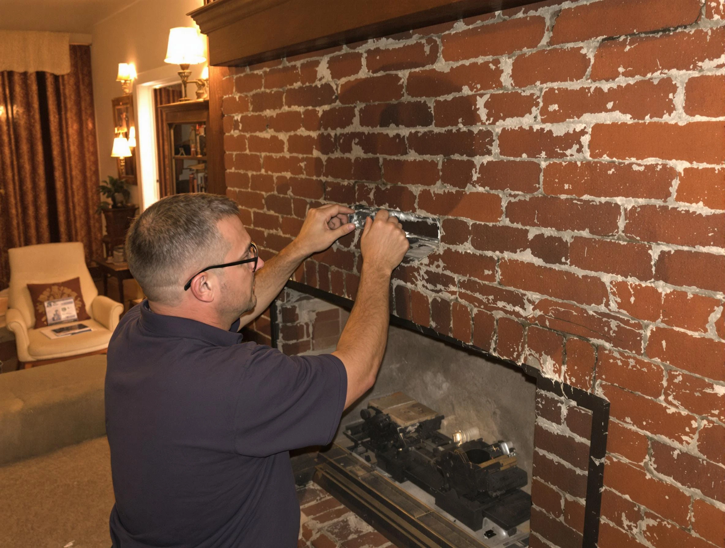 Murfreesboro Chimney Sweep expert fixing a fireplace in Murfreesboro, TN